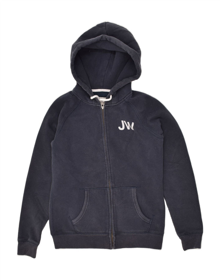 JACK WILLS Womens Zip Hoodie Sweater UK 10 Small Navy Blue Cotton | Vintage Jack Wills | Thrift | Second-Hand Jack Wills | Used Clothing | Messina Hembry 