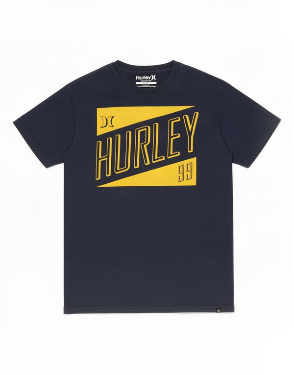 T-shirt grafica Hurley da uomo con vestibilità regolare, top in cotone blu navy medio
