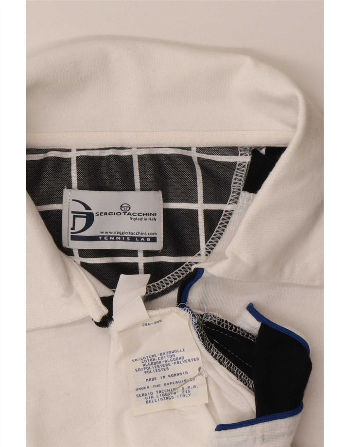 Polo da uomo Sergio Tacchini piccola in cotone color block bianco