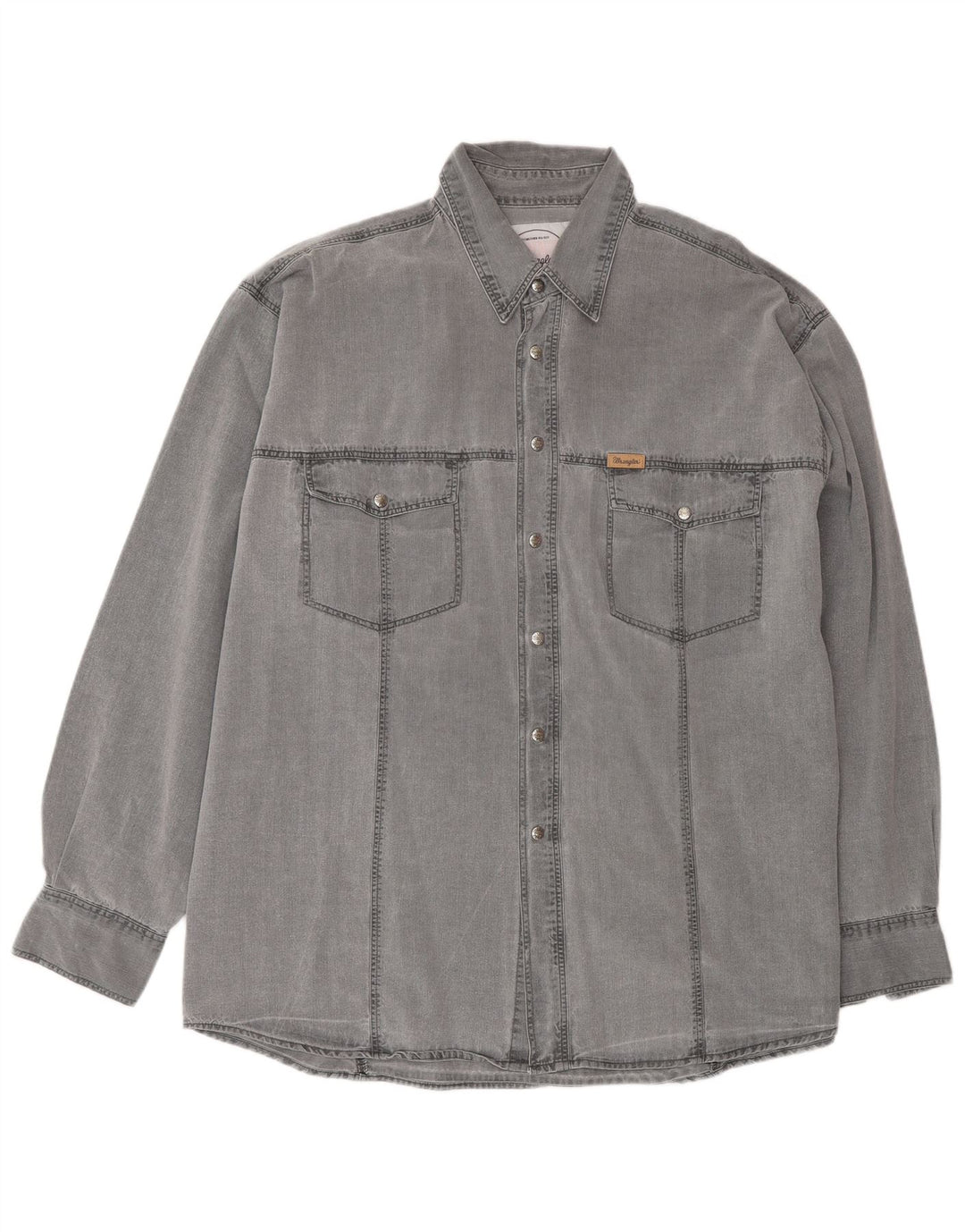 Camicia di jeans da uomo Wrangler XL in cotone grigio