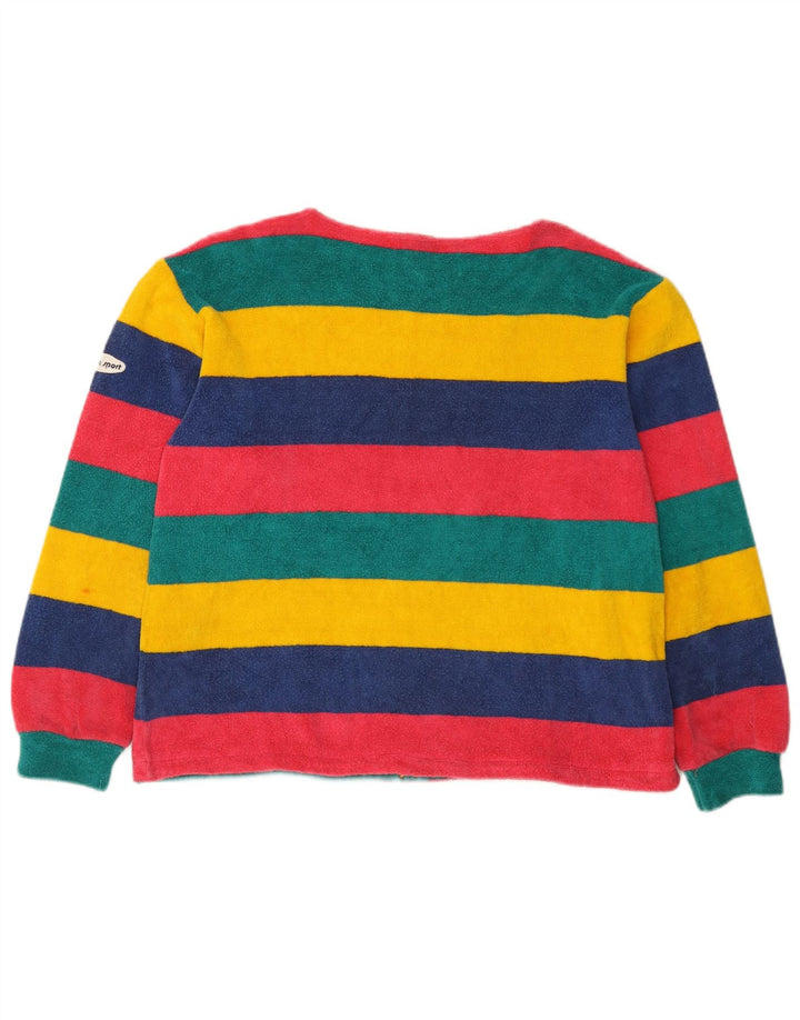 Maglione in pile vintage da donna IT 44 cotone a righe multicolori medio