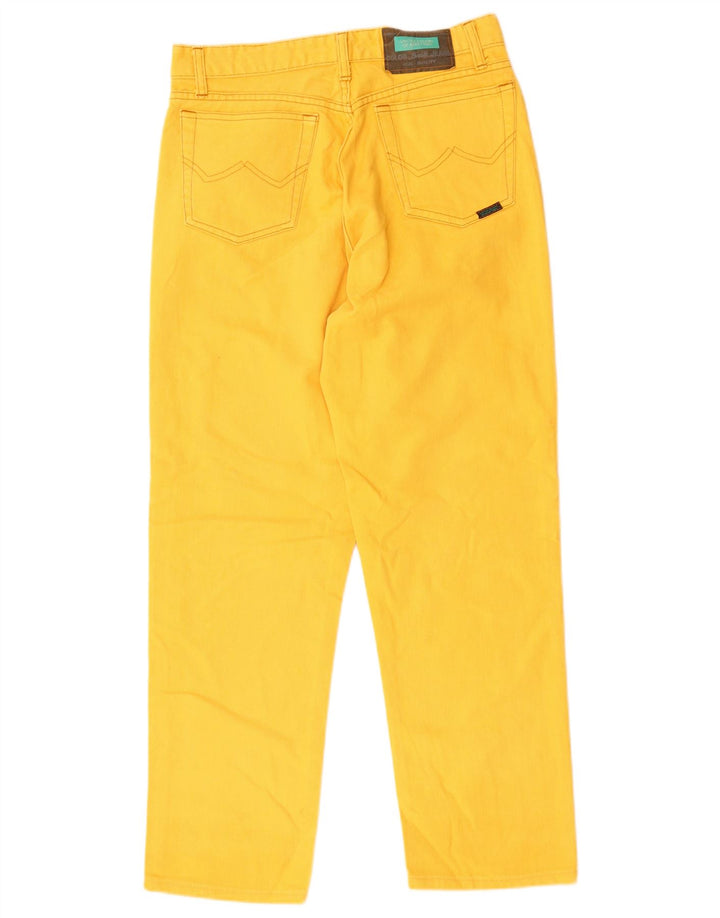 Jeans dritti da uomo vintage W30 L26 in cotone giallo