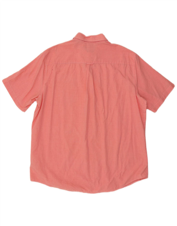Camicia a maniche corte da uomo Chaps XL in cotone pied de poule rosso