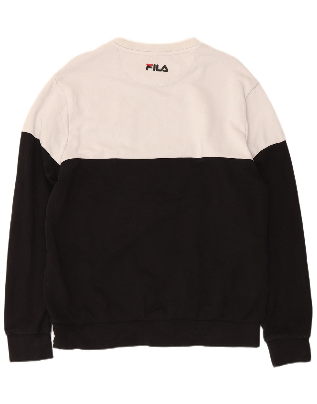 Felpa grafica da donna FILA Maglione UK 14 Medium Black Colourblock