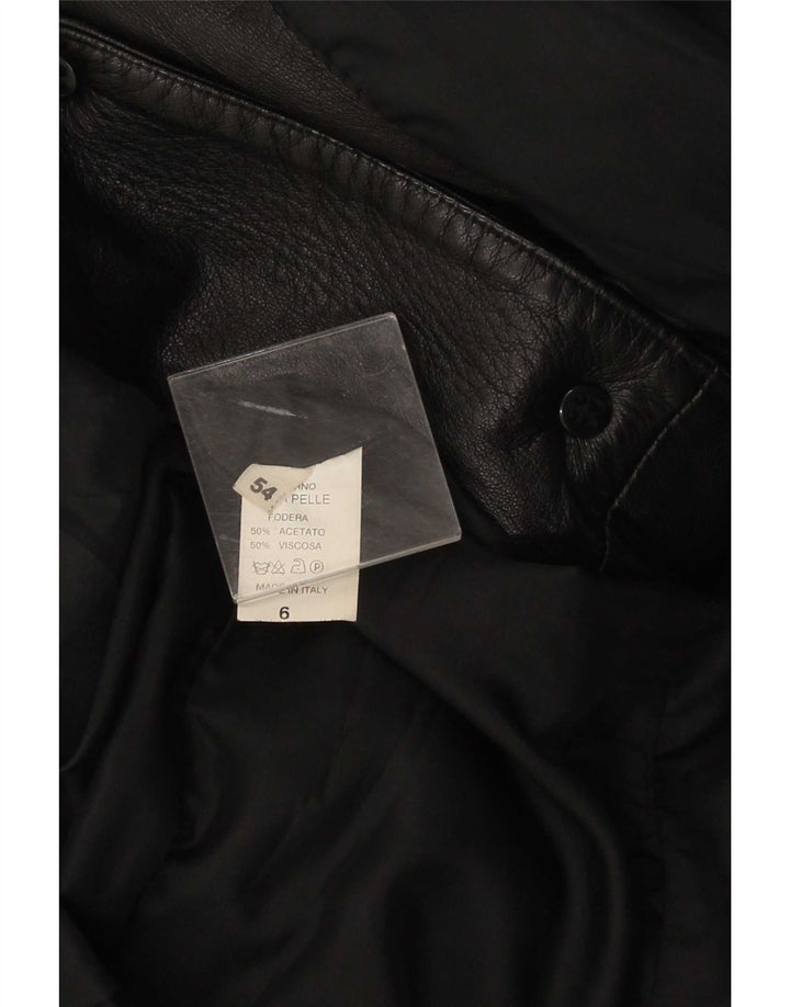 Giacca in pelle vintage da uomo IT 54 2XL Nera