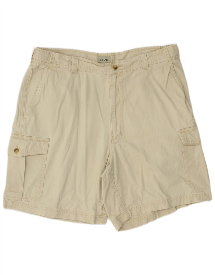 Pantaloncini cargo da uomo IZOD W34 grandi in cotone beige