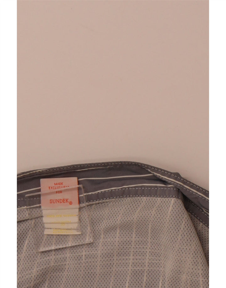 Pantaloncini da bagno da uomo SUNDEK Poliestere gessato grigio medio