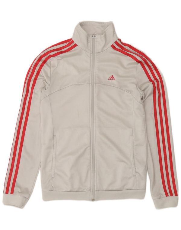 Giacca da tuta da donna Adidas UK 4/6 XS poliestere bianco