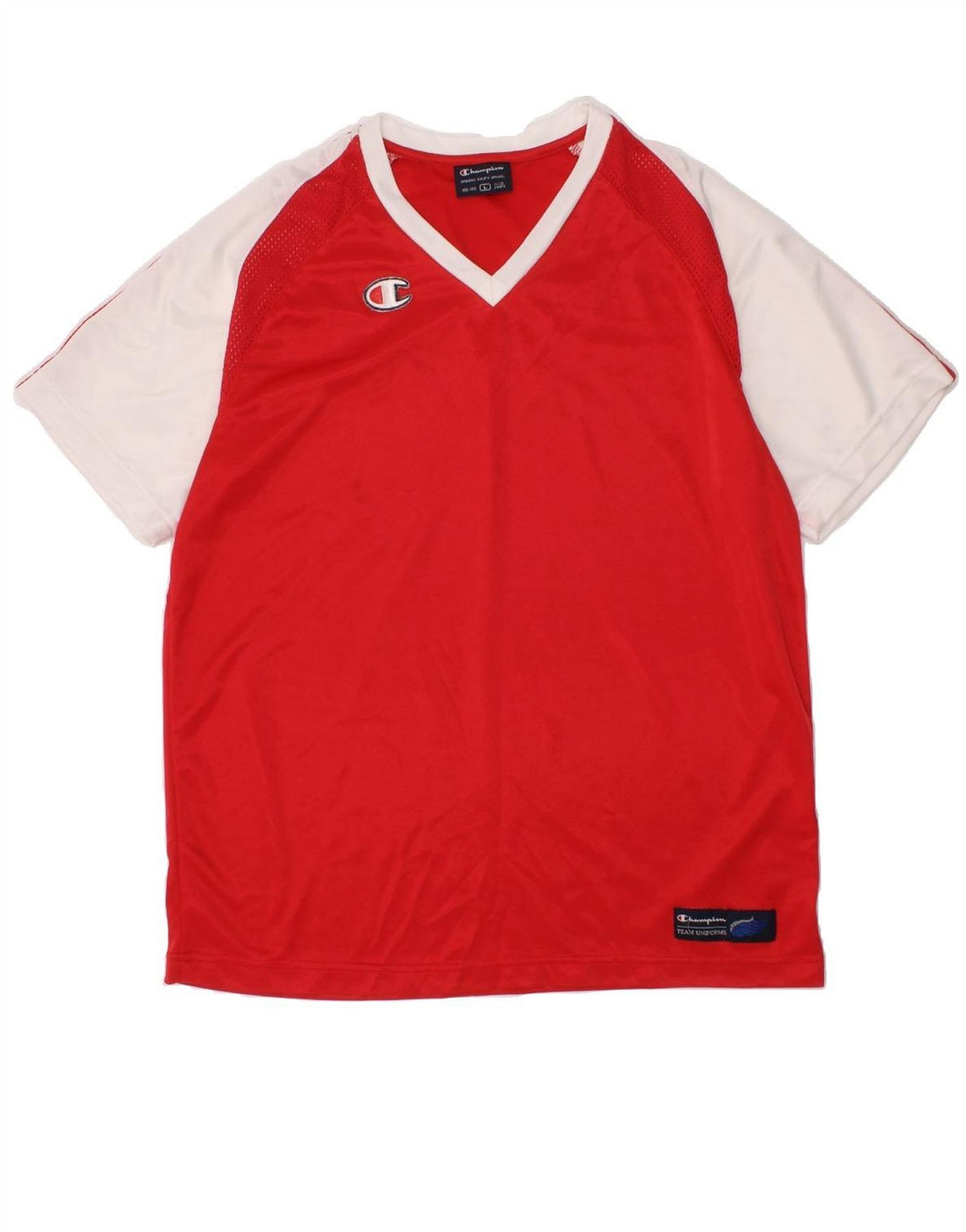 CHAMPION Boys T-Shirt Top 11-12 Years Large  Red Colourblock Polyester Vintage Champion and Second-Hand Champion from Messina Hembry 