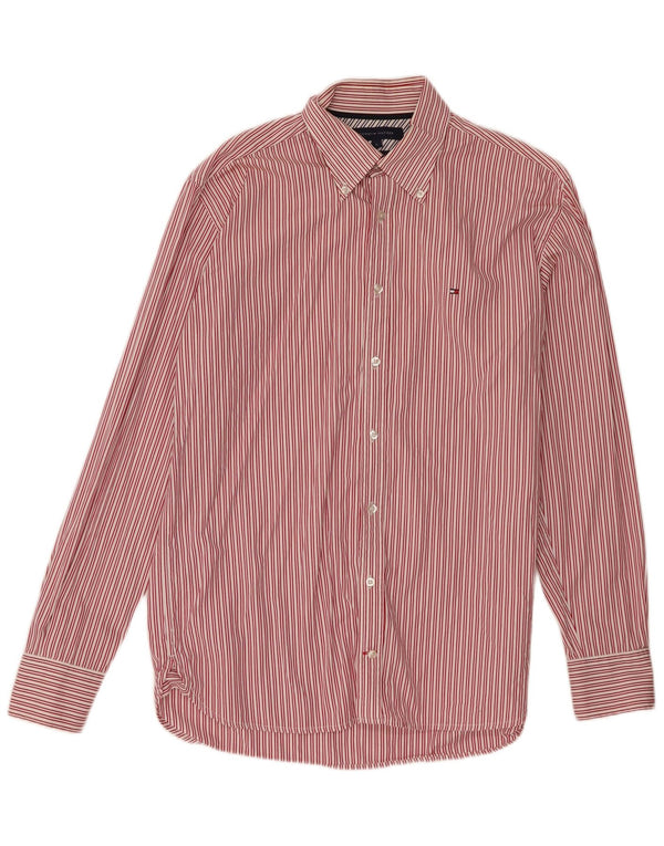 Camicia da uomo Tommy Hilfiger grande cotone a righe rosse