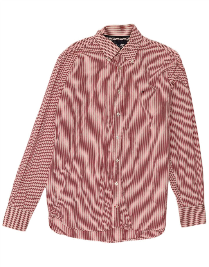 Camicia da uomo Tommy Hilfiger grande cotone a righe rosse