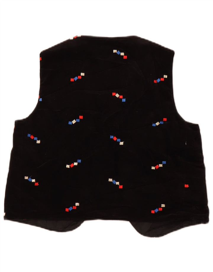 Gilet APERTO in velluto da donna vintage US 2 XS Nero