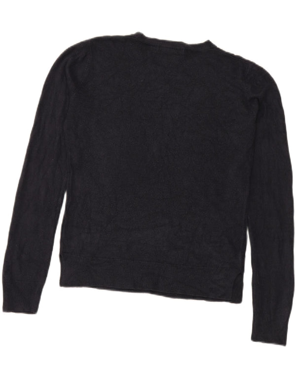 Maglione maglione girocollo da donna Marks & Spencer UK 12 medio blu navy