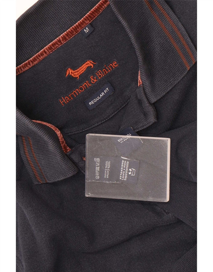 Polo da uomo vestibilità regolare a maniche lunghe Harmont & Blaine blu navy medio