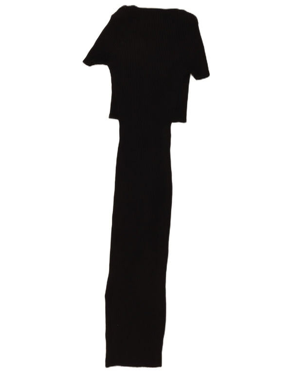 Vestito lungo da donna Zara UK 12 cotone nero medio