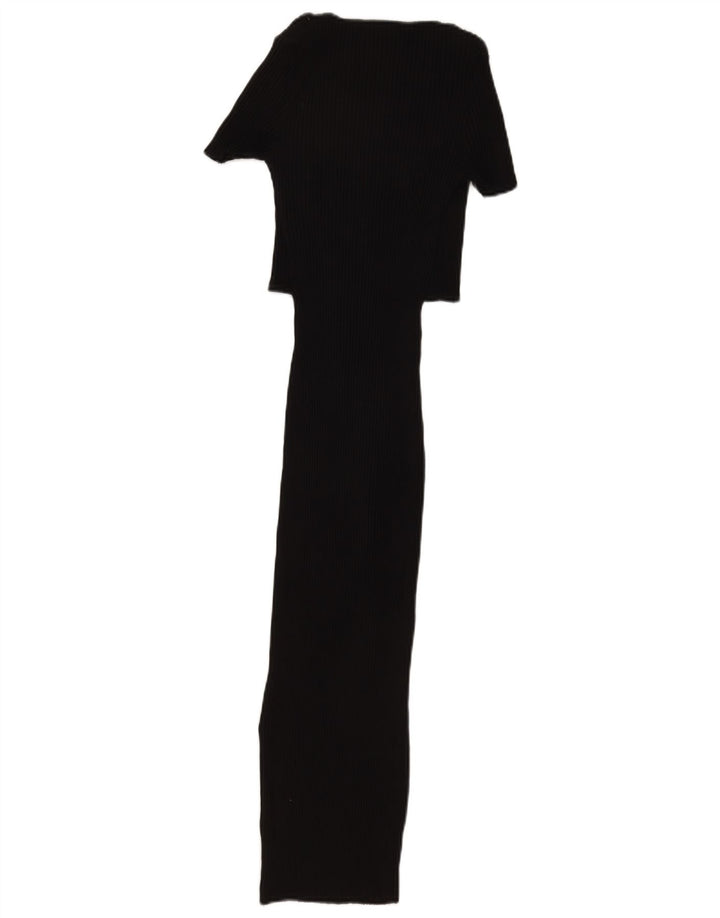 Vestito lungo da donna Zara UK 12 cotone nero medio