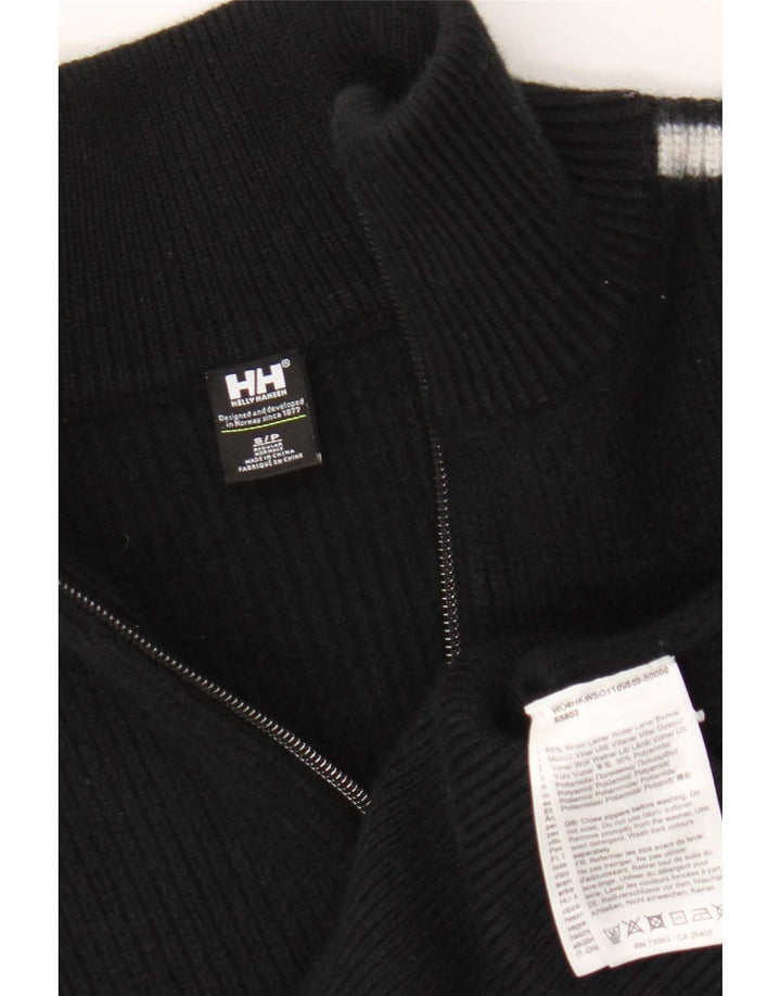 Maglione da donna con collo con zip Helly Hansen UK 10 Small Black Colourblock