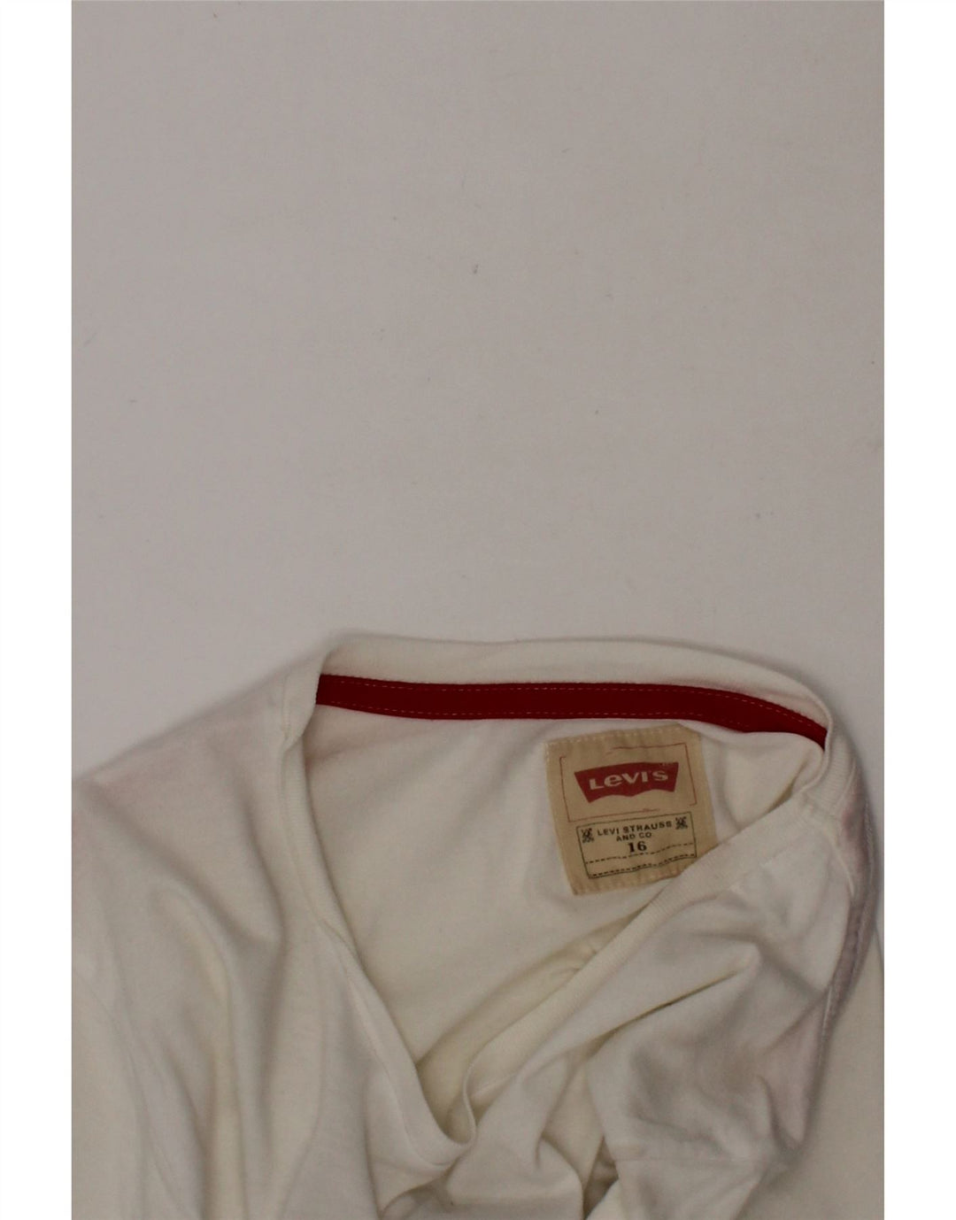 LEVI'S Boys Graphic T-Shirt Top 15-16 Years White Cotton Vintage Levi's and Second-Hand Levi's from Messina Hembry 