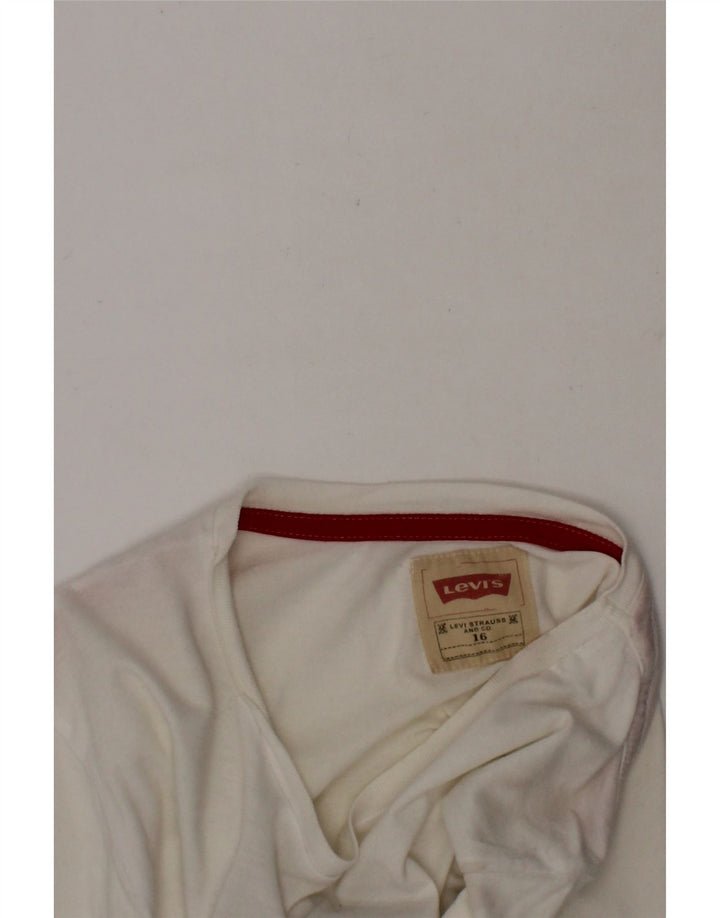 LEVI'S Boys Graphic T-Shirt Top 15-16 Years White Cotton Vintage Levi's and Second-Hand Levi's from Messina Hembry 