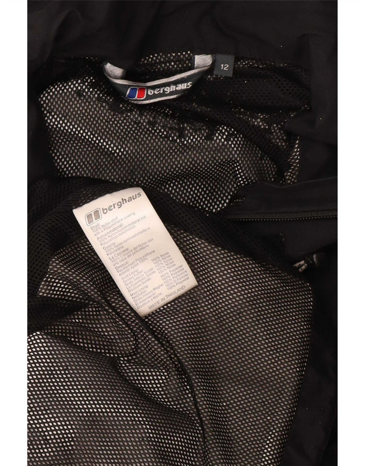 Giacca antipioggia con cappuccio da donna Berghaus UK 12 nylon nero medio
