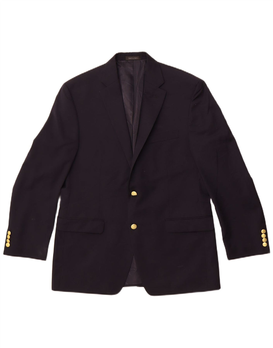 Giacca blazer a 2 bottoni lunga da uomo Chaps UK 42 XL Lana blu navy