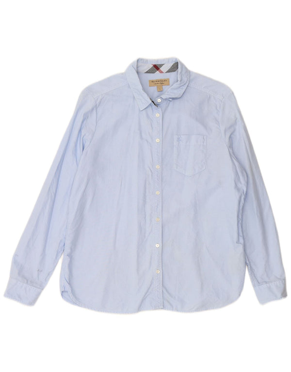 BURBERRY Womens Grant Fit Shirt UK 16 Large Blue Cotton