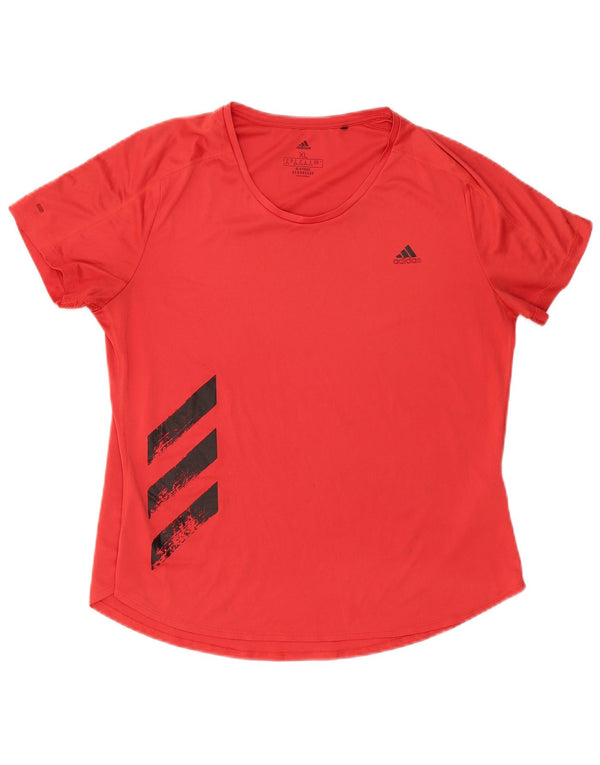 T-shirt grafica Adidas Aeroready da donna UK 20/22 XL poliestere rosso