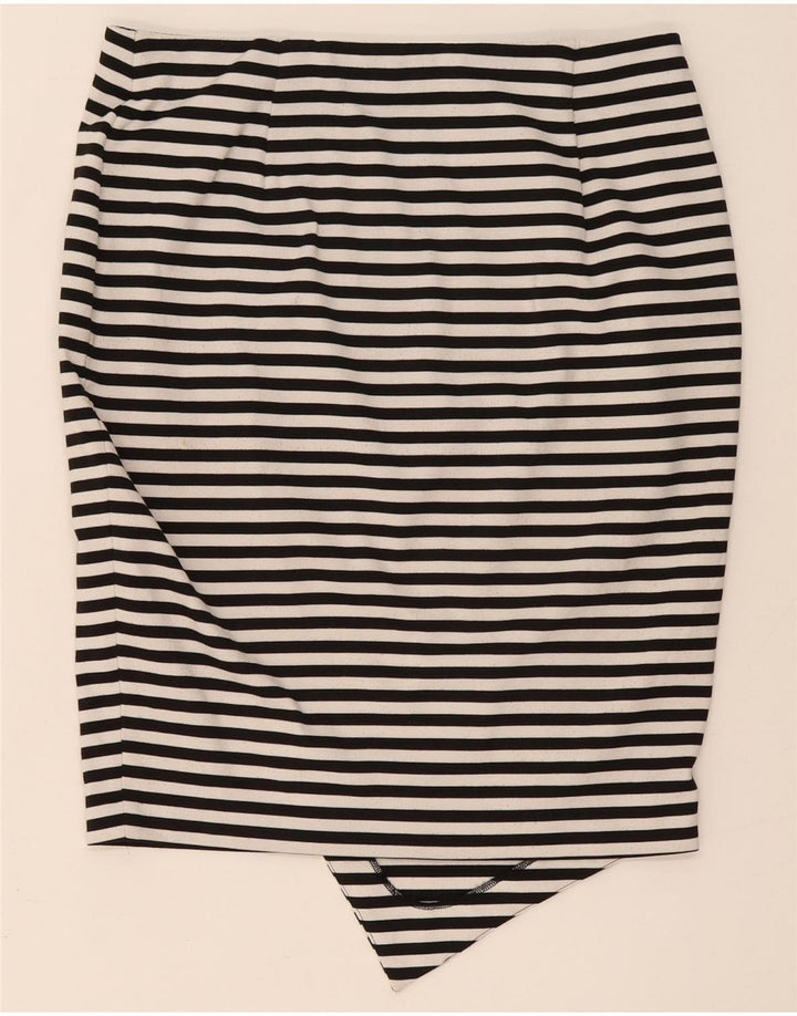 Gonna asimmetrica da donna Marks & Spencer UK 14 grande W34 a righe nere