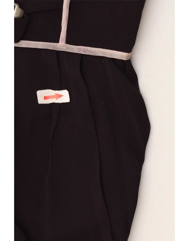 Abito lungo da donna vintage a maniche lunghe IT 40 piccolo nero