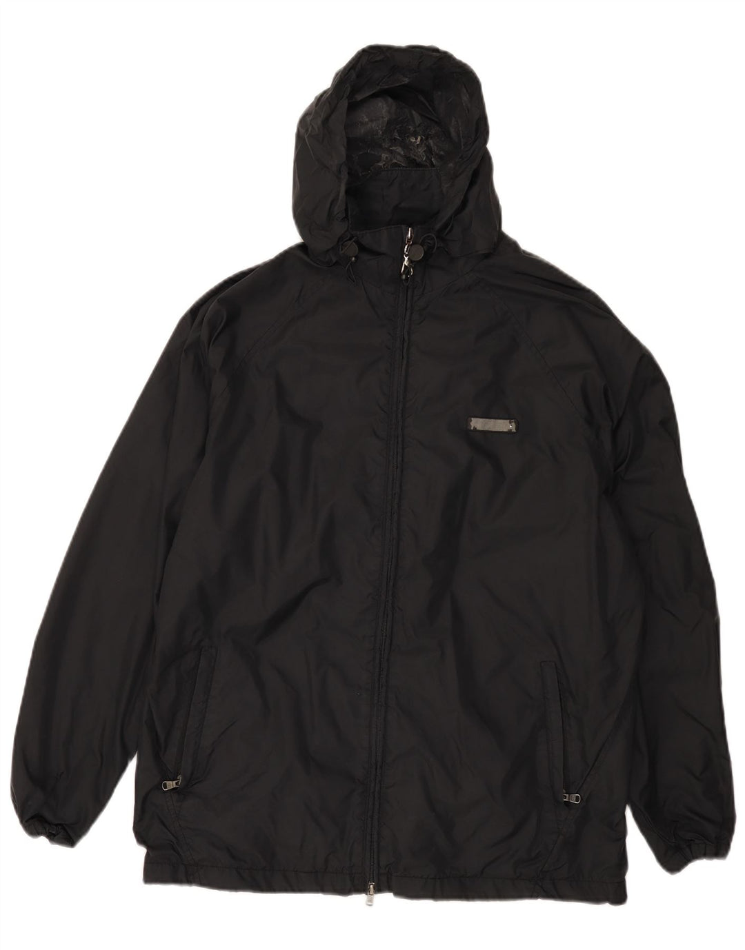 Giacca antipioggia con cappuccio da uomo Champion UK 36 Small Nera in poliammide