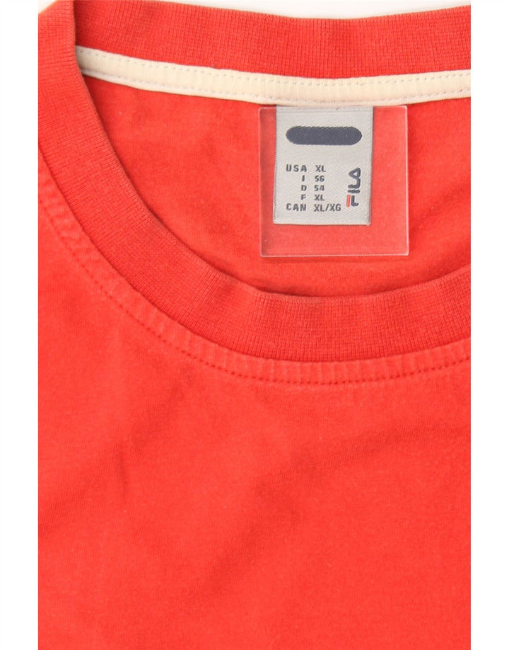 FILA Mens T-Shirt Top XL Red Vintage Fila and Second-Hand Fila from Messina Hembry 