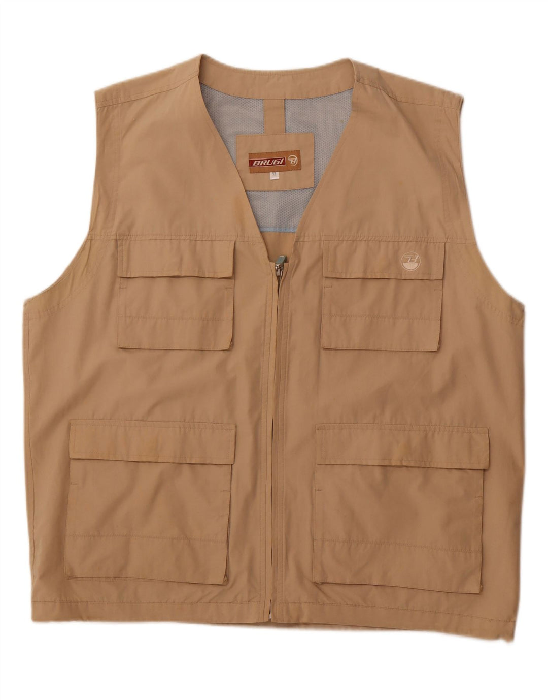 BRUGI Mens Utility Gilet UK 42 XL Beige Polyester