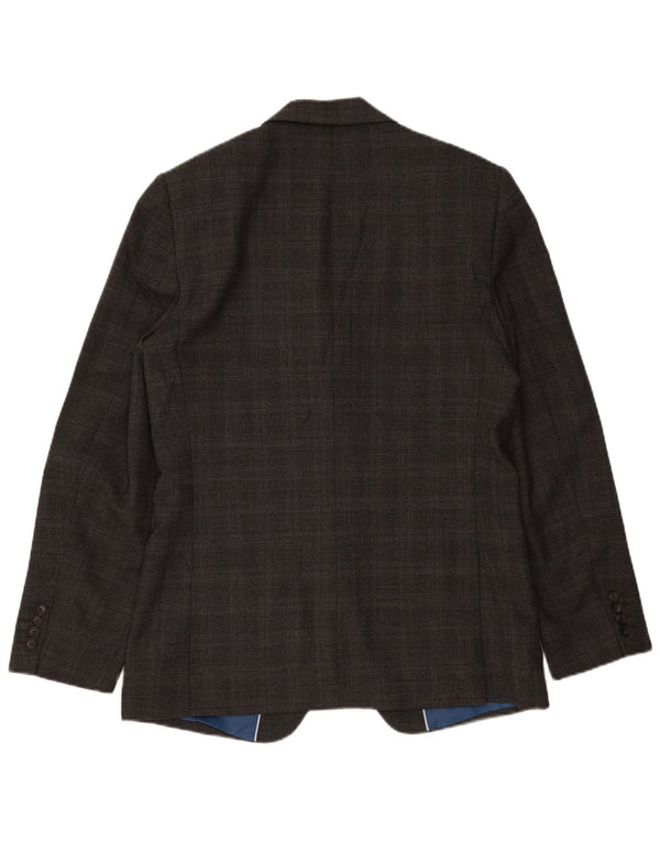 Giacca blazer a 2 bottoni da uomo Marks & Spencer UK 40 lana a quadri grigio medio