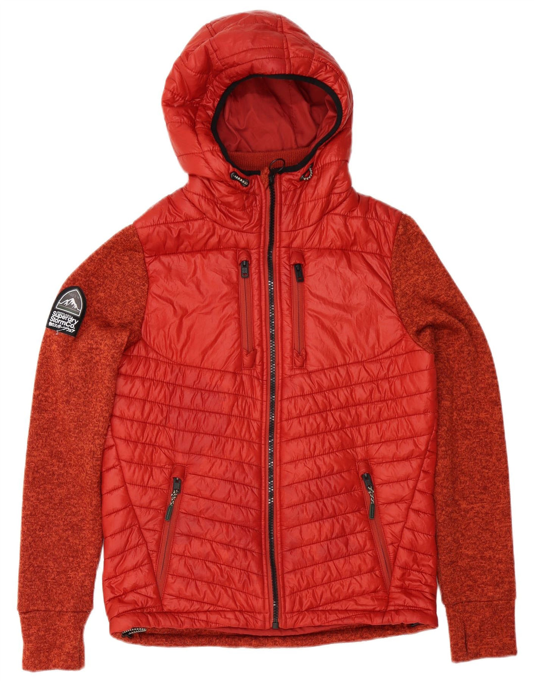 Giacca imbottita da uomo Superdry UK 38 Poliestere chiazzato rosso medio