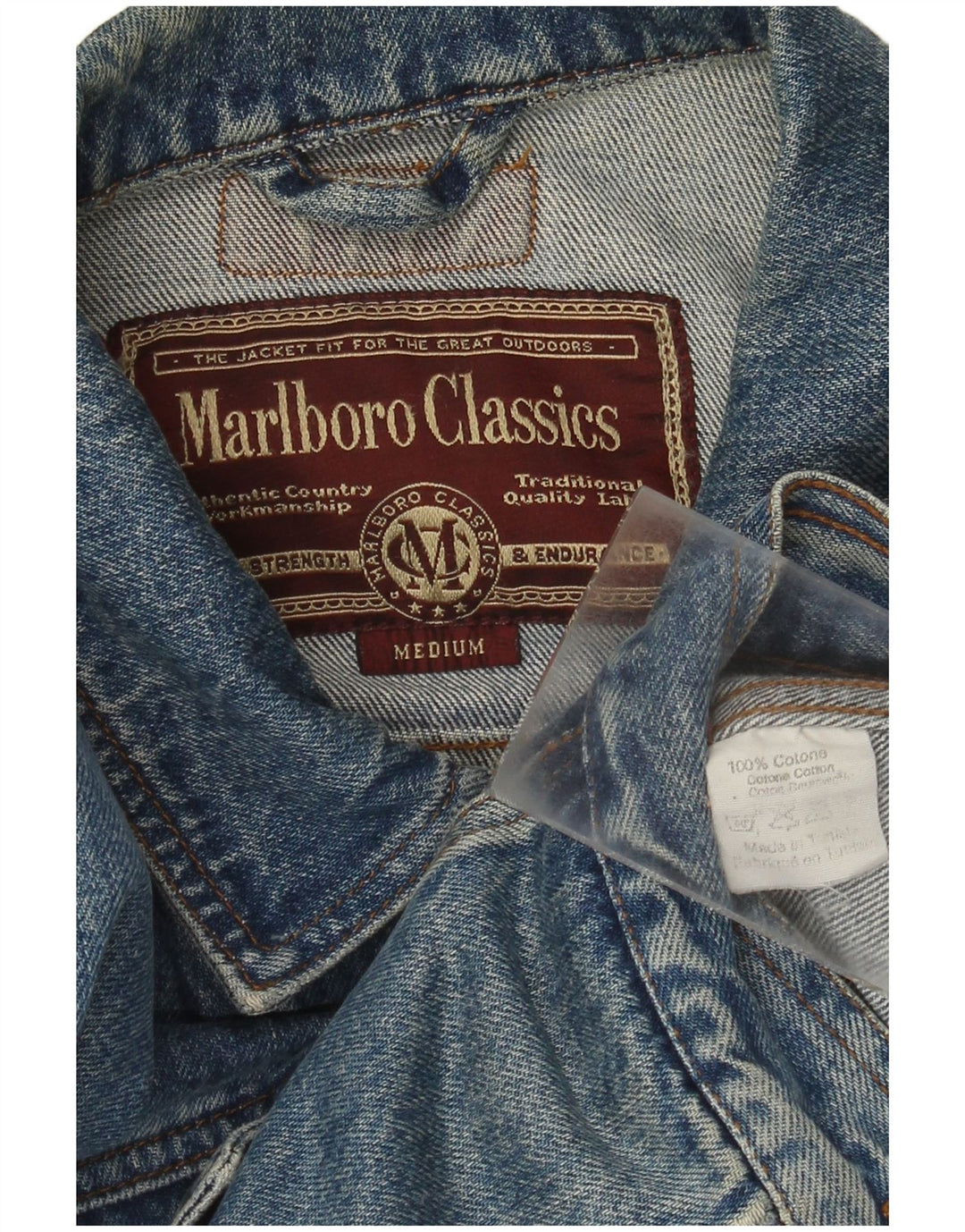 Giacca di jeans da uomo Marlboro Classics UK 38 Cotone blu medio