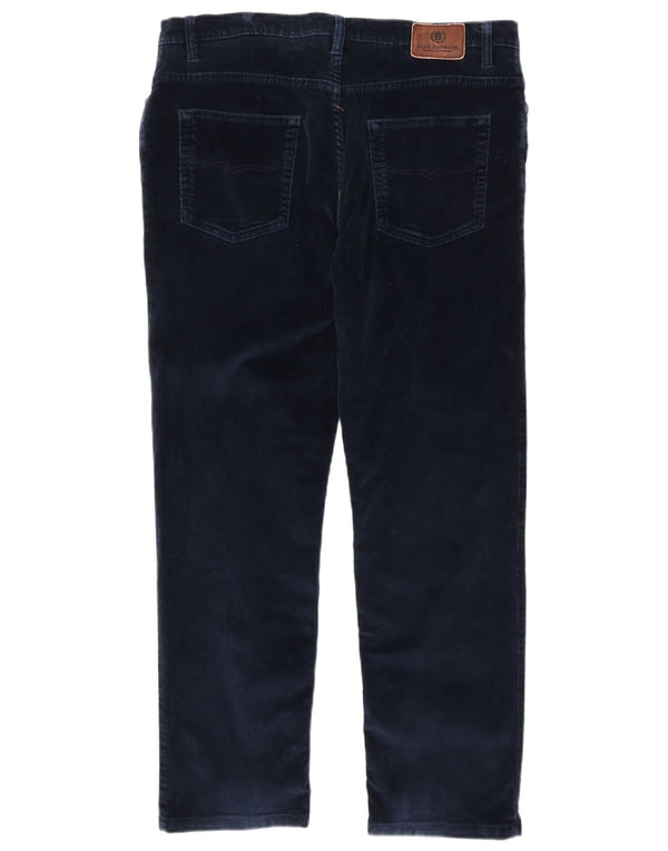 Pantaloni dritti in velluto a coste Marks & Spencer da uomo blu Harbour W36 L31 Navy