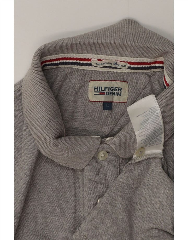TOMMY HILFIGER Polo da uomo grande in cotone grigio