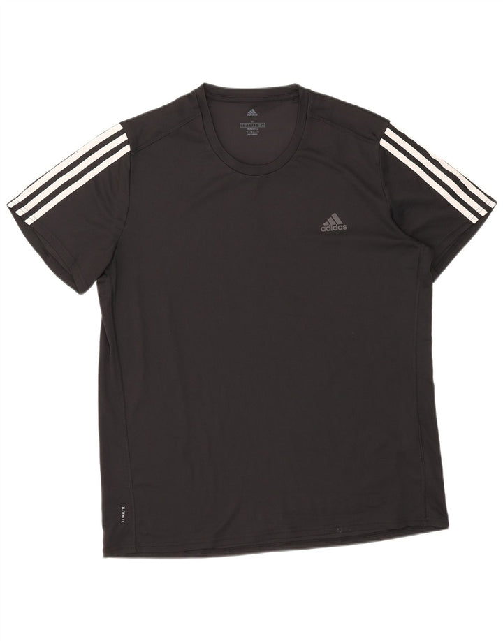 T-shirt Adidas Climalite da uomo, grande, in poliestere nero