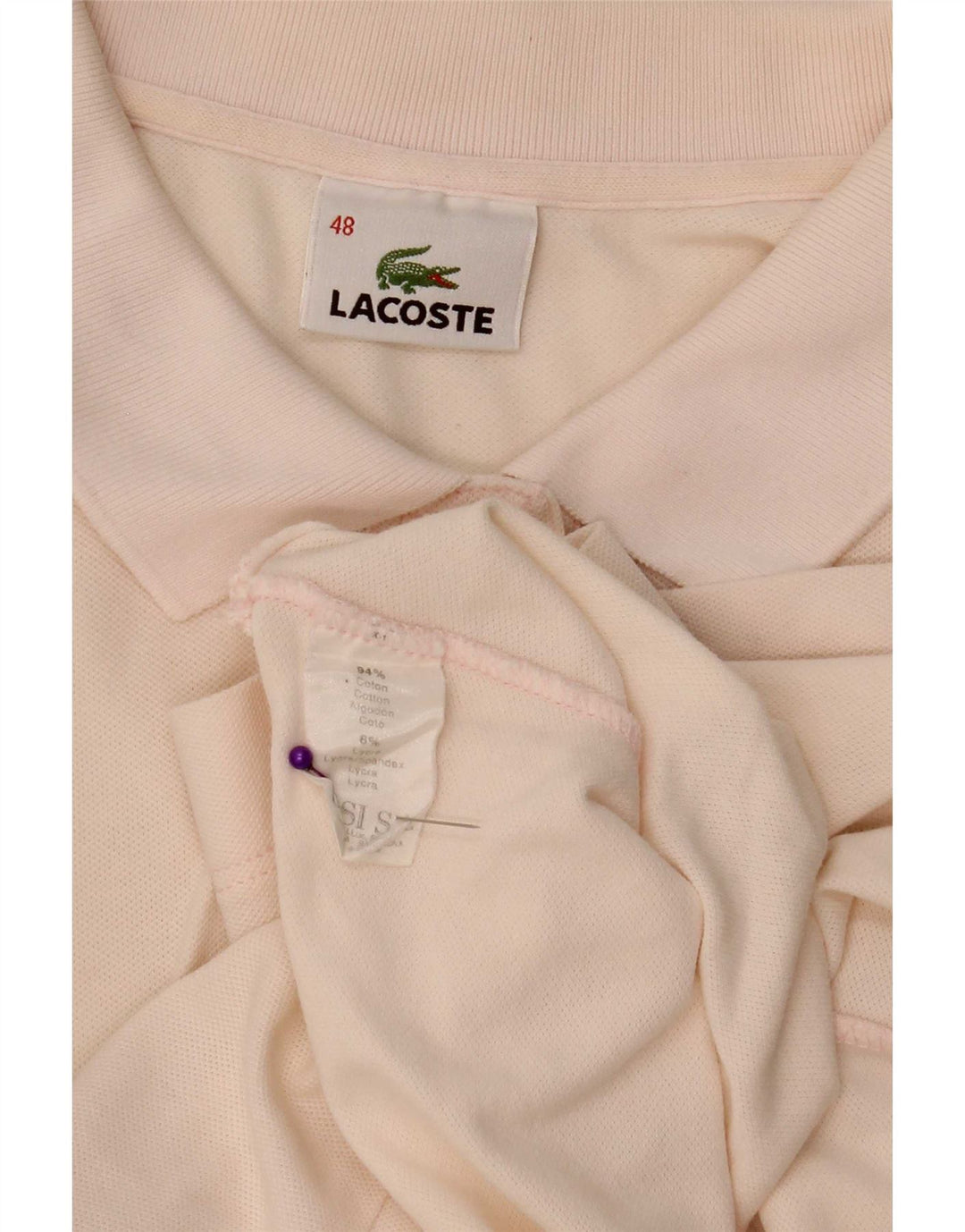 Polo da donna Lacoste taglia 48 XL in cotone rosa