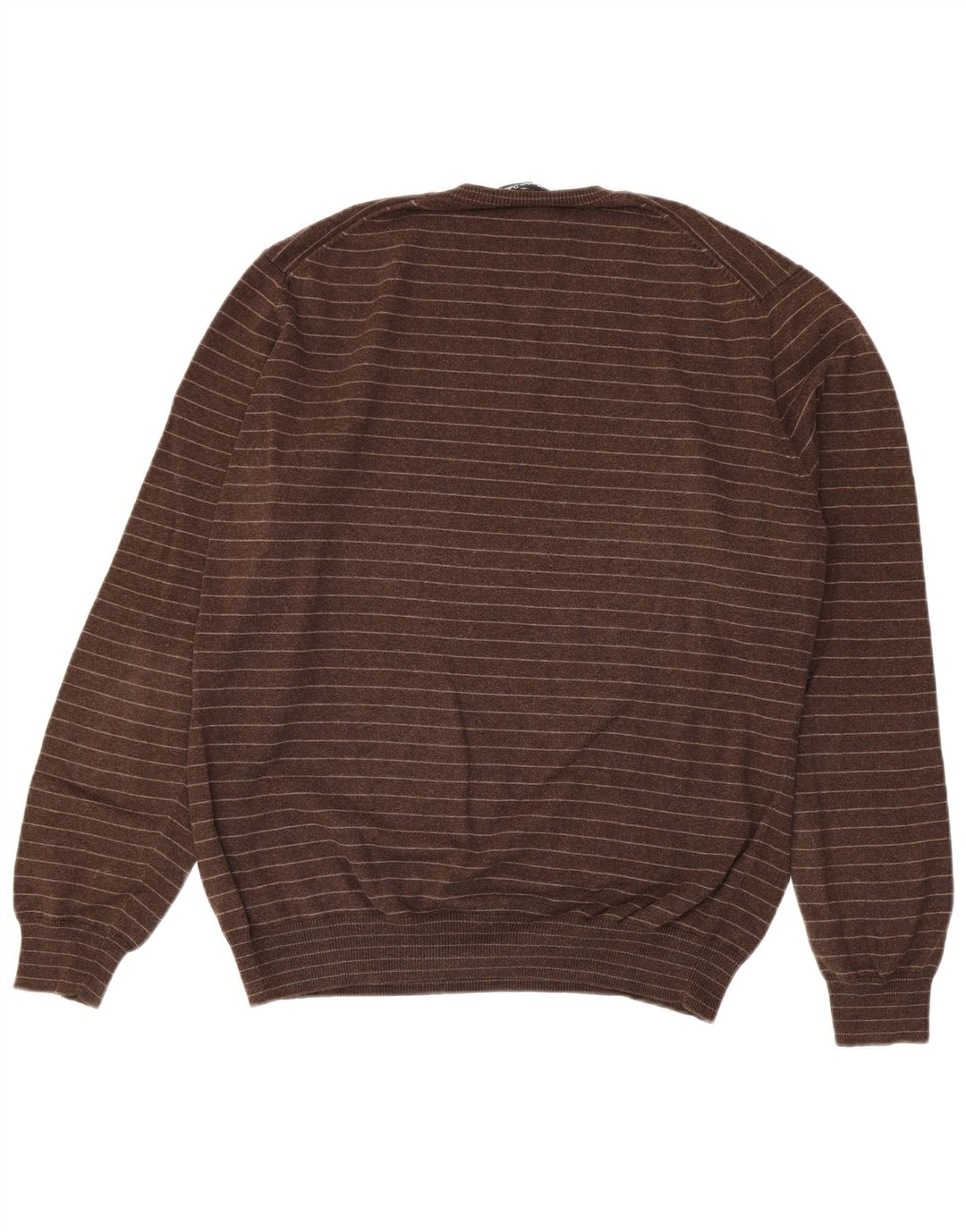 Massimo Dutti Maglione da uomo con scollo a V XL a righe marroni