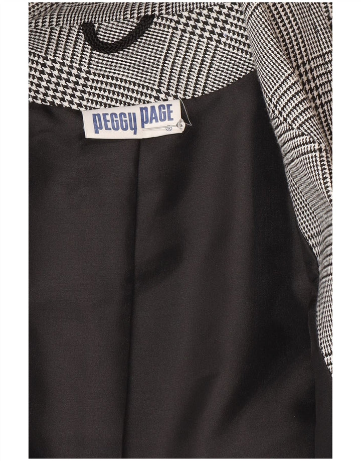 Giacca blazer da donna Peggy Page UK 14 grande pied de poule grigio