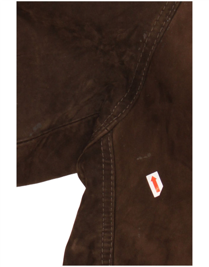 Giacca in pelle vintage da uomo IT 48 in pelle marrone medio