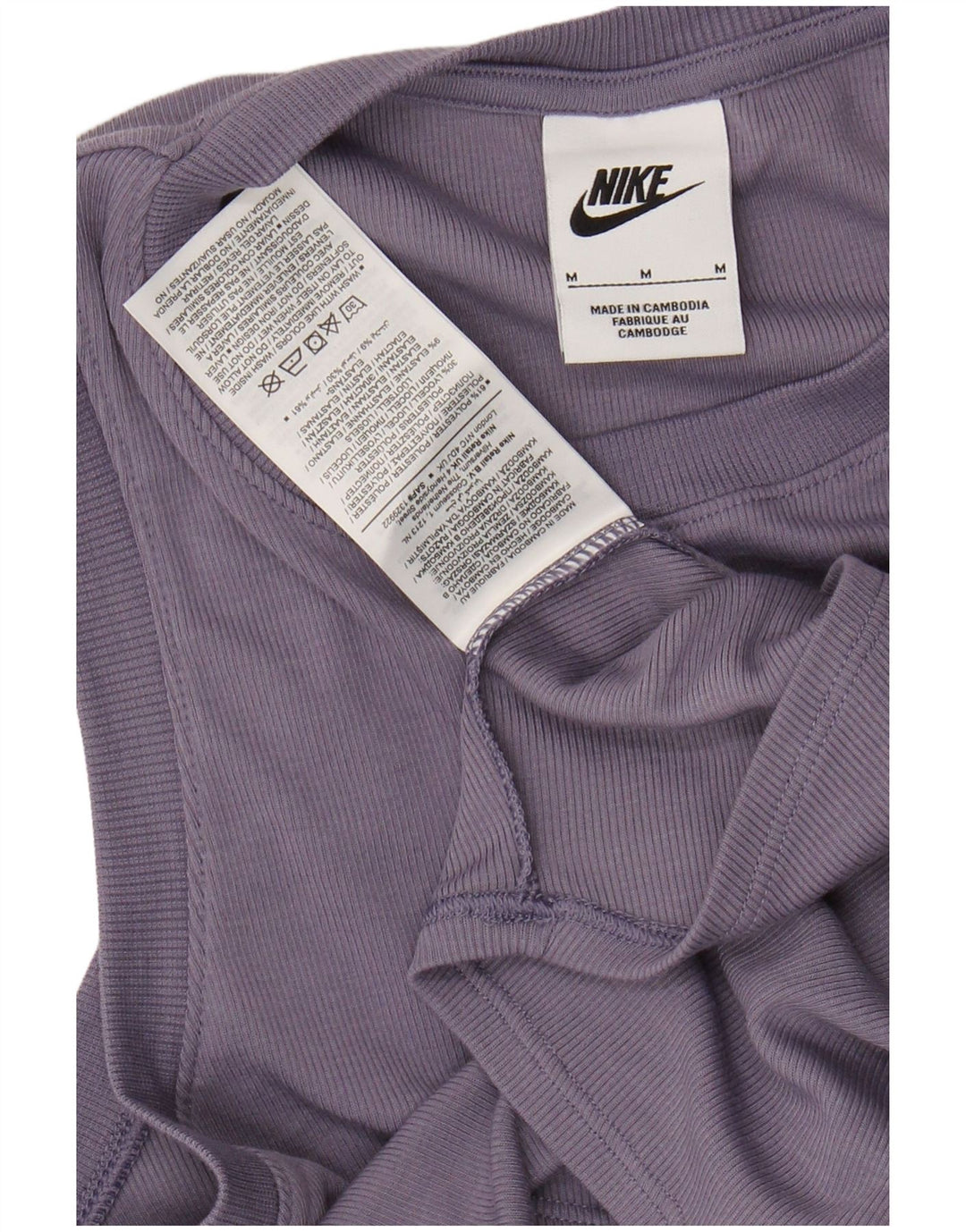 Canotta corta NIKE da donna UK 12 poliestere viola medio