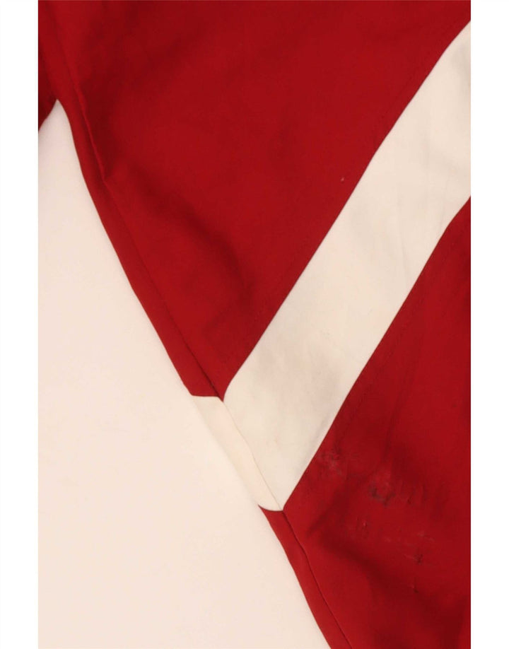 Giacca da ginnastica vintage da uomo con motivo astratto, grande poliestere rosso