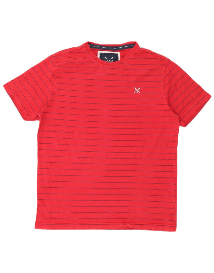 Crew Clothing T-shirt da uomo Top in cotone a righe rosse medie