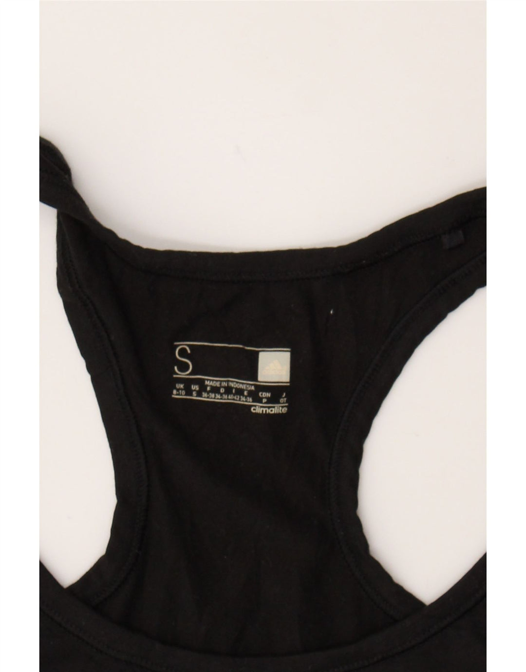 ADIDAS Womens Climalite Vest Top UK 8/10 Small Black Polyester Vintage Adidas and Second-Hand Adidas from Messina Hembry 
