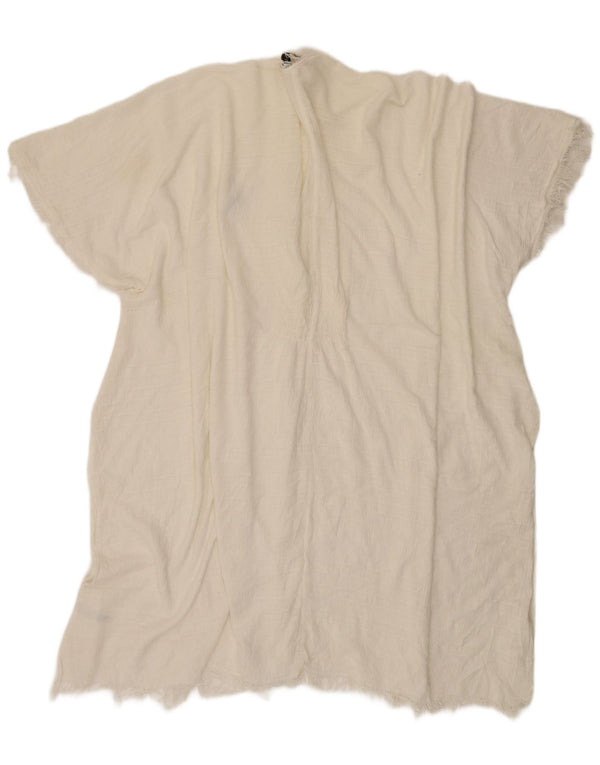 Top cardigan oversize a maniche corte a maniche lunghe da donna Zara UK 14 bianco medio