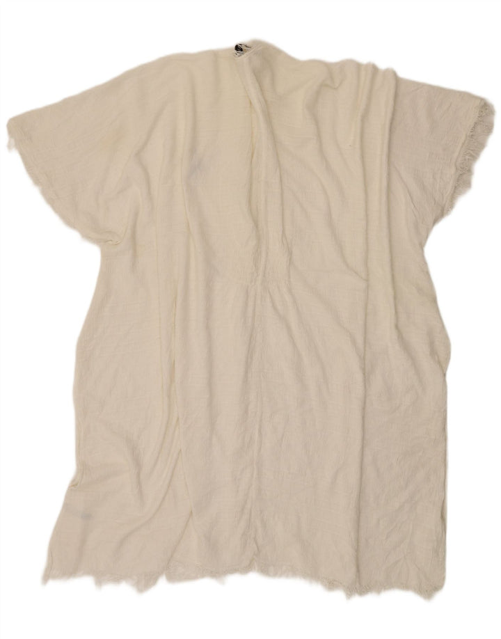 Top cardigan oversize a maniche corte a maniche lunghe da donna Zara UK 14 bianco medio