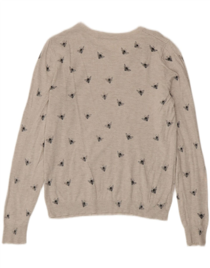 Maglione maglione con scollo a barca da donna Marks & Spencer UK 8 piccolo grigio