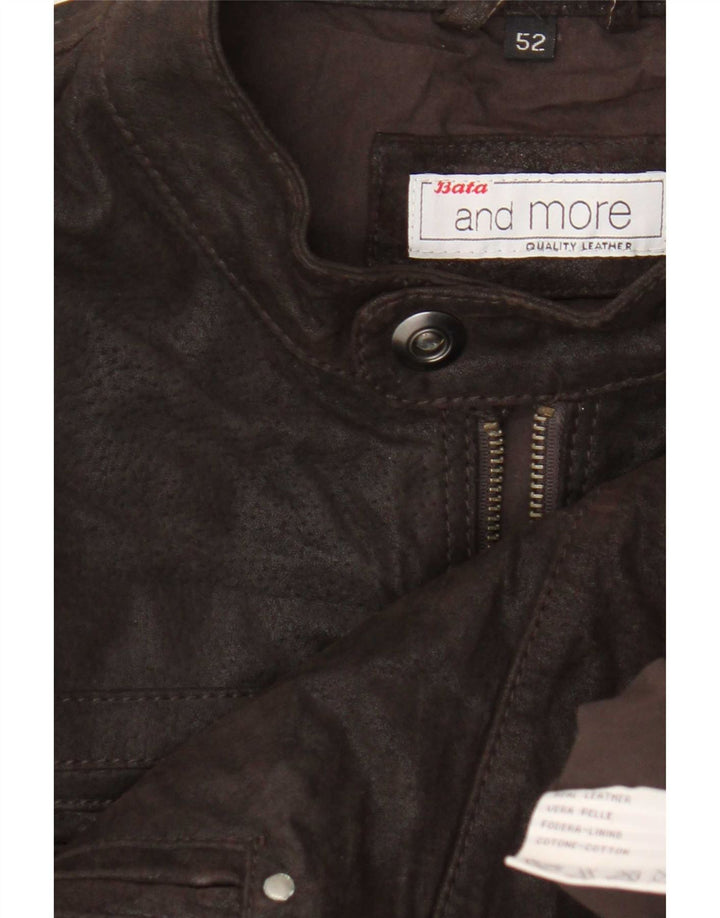 Giacca da motociclista in pelle da uomo Bata and More IT 52 XL Marrone